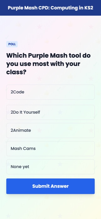 Phone showing a multiple choice question with a Submit Answer button